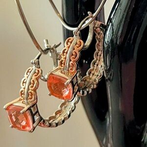 Sterling Silver and Rose Gold Earrings